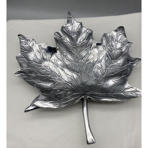 MARIPOSA ALUMINUM LEAF DECORATIVE DISH PLATTER TRAY 15" 100% Recycled *READ